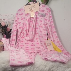 Paris Hilton Kids Pajama  in Pink Print Logo  NWT 2126